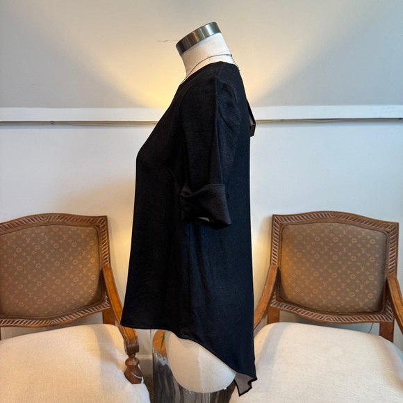 NWT St. John Black Asymmetrical Blouse Top - Picture 2 of 6